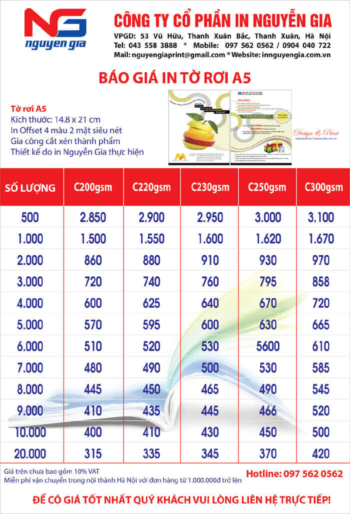 báo giá in tờ rơi giá rẻ